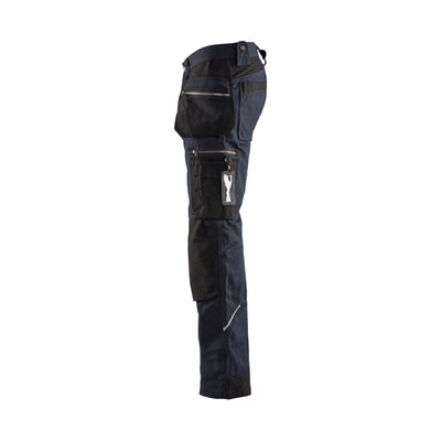 Blaklader 15901343 Craftsman Stretch Trousers Dark Navy Blue/Black Left #colour_dark-navy-blue-black
