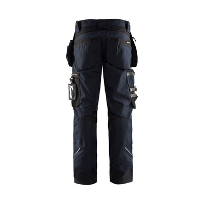 Blaklader 15901343 Craftsman Stretch Trousers Dark Navy Blue/Black Rear #colour_dark-navy-blue-black