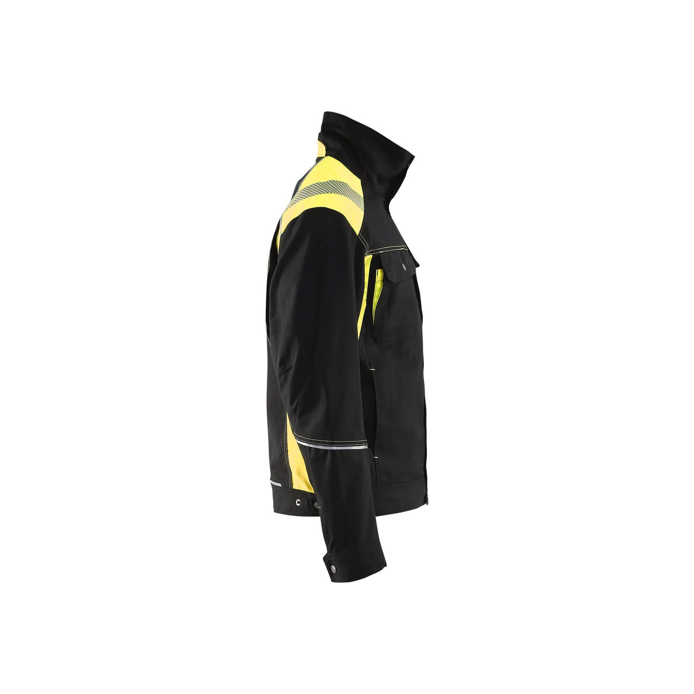 Blaklader 40951370 Craftsman Summer Jacket Black/Hi-Vis Yellow Right #colour_black-yellow
