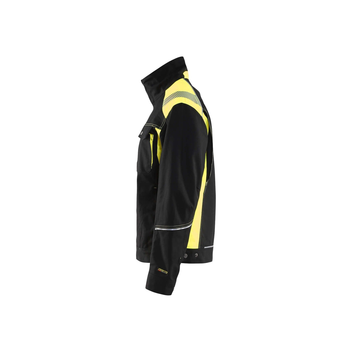 Blaklader 40951370 Craftsman Summer Jacket Black/Hi-Vis Yellow Left #colour_black-yellow