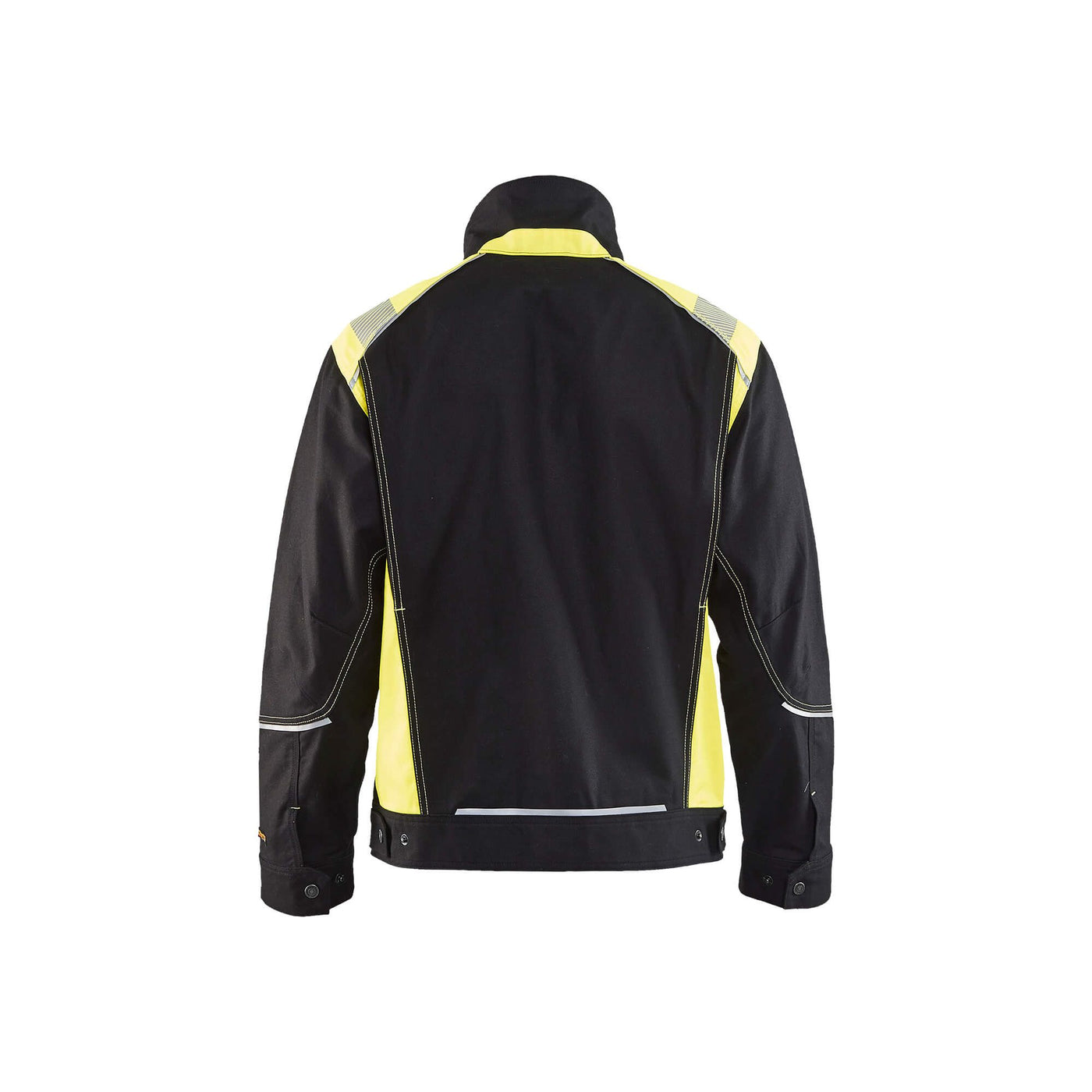 Blaklader 40951370 Craftsman Summer Jacket Black/Hi-Vis Yellow Rear #colour_black-yellow