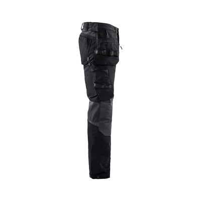 Blaklader 15221645 Craftsman Trousers 4-Way-Stretch Black/Dark Grey Right #colour_black-dark-grey