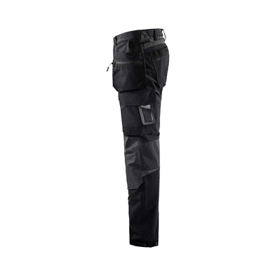 Blaklader 15221645 Craftsman Trousers 4-Way-Stretch Black/Dark Grey Left #colour_black-dark-grey