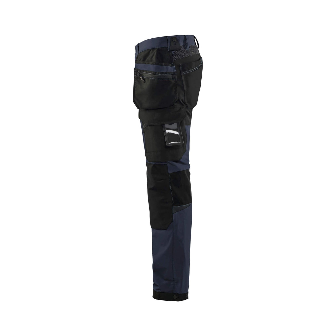 Blaklader 15221645 Craftsman Trousers 4-Way-Stretch Dark Navy Blue/Black Left #colour_dark-navy-black
