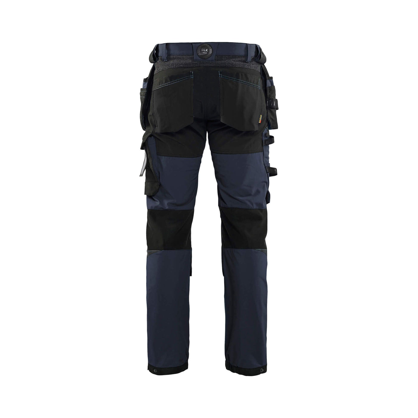 Blaklader 15221645 Craftsman Trousers 4-Way-Stretch Dark Navy Blue/Black Rear #colour_dark-navy-blue-black