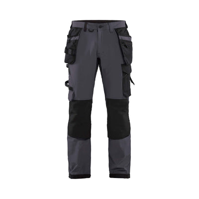Blaklader 15221645 Craftsman Trousers 4-Way-Stretch Mid Grey/Black Main #colour_mid-grey-black