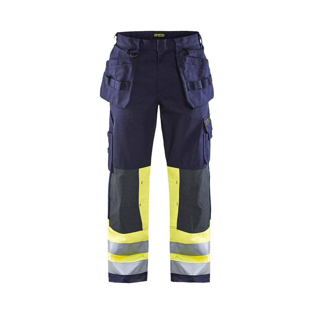 Blaklader 14791514 Craftsman Trousers Multinorm Navy Blue/Hi-Vis Yellow Main #colour_navy-blue-yellow