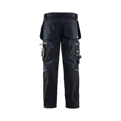 Blaklader 15991343 Craftsman Trousers Stretch Dark Navy Blue/Black Rear #colour_dark-navy-blue-black