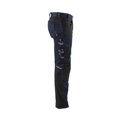 Blaklader 17991860 Craftsman Trousers with Stretch Dark Navy Blue/Black Right #colour_dark-navy-blue-black
