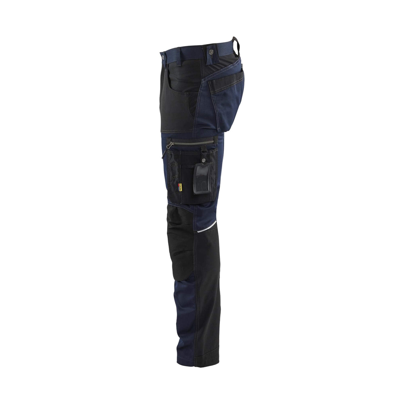 Blaklader 17991860 Craftsman Trousers with Stretch Dark Navy Blue/Black Left #colour_dark-navy-blue-black