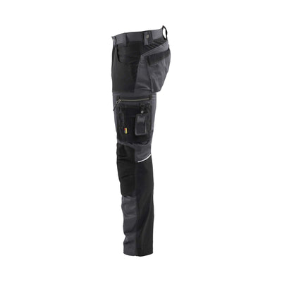 Blaklader 17991860 Craftsman Trousers with Stretch Mid Grey/Black Left #colour_mid-grey-black