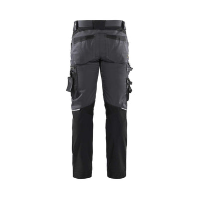 Blaklader 17991860 Craftsman Trousers with Stretch Mid Grey/Black Rear #colour_mid-grey-black