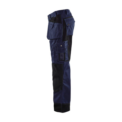 Blaklader 15031860 Craftsman Work Trousers Navy Blue/Black Left #colour_navy-blue-black