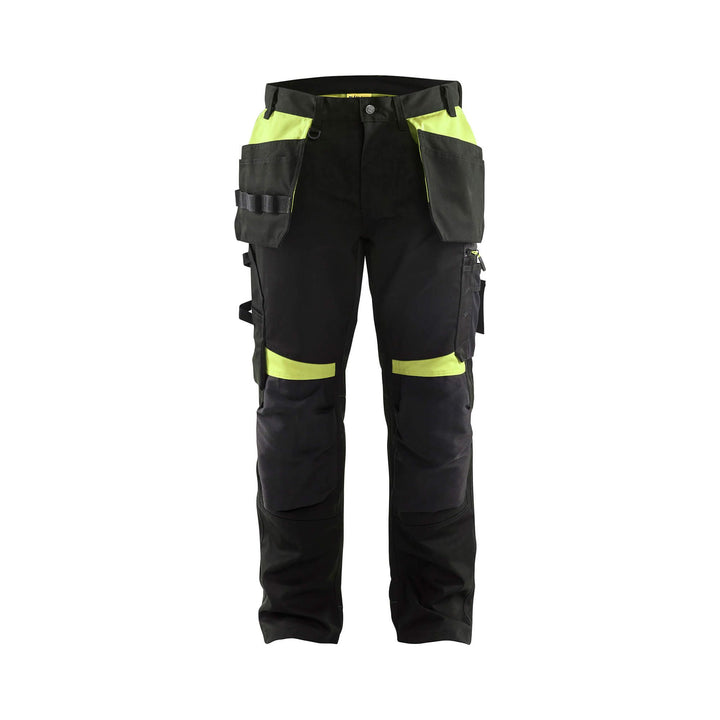 Blaklader 15551860 Craftsman Work Trousers Black/Hi-Vis Yellow Main #colour_black-yellow