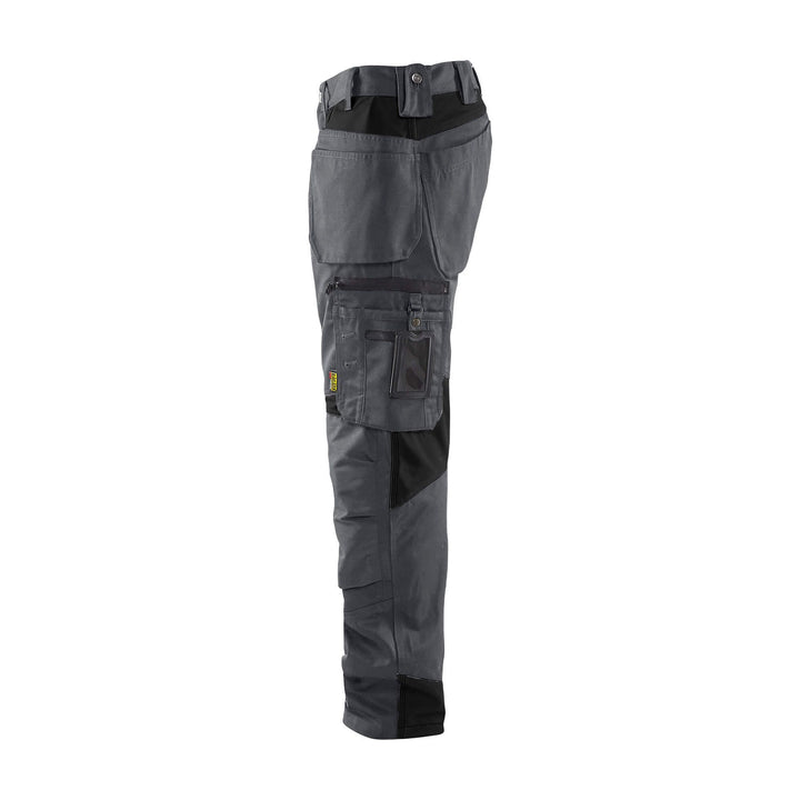 Blaklader 15551860 Craftsman Work Trousers Dark Grey/Black Left #colour_dark-grey-black