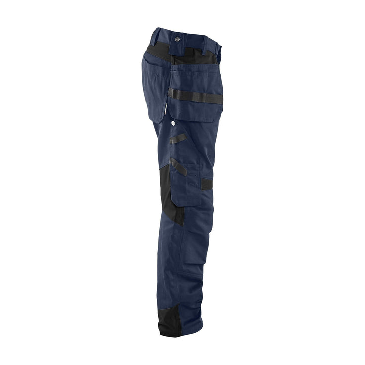 Blaklader 15551860 Craftsman Work Trousers Dark Navy Blue/Black Right #colour_dark-navy-blue-black