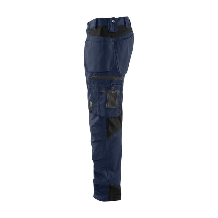 Blaklader 15551860 Craftsman Work Trousers Dark Navy Blue/Black Left #colour_dark-navy-blue-black