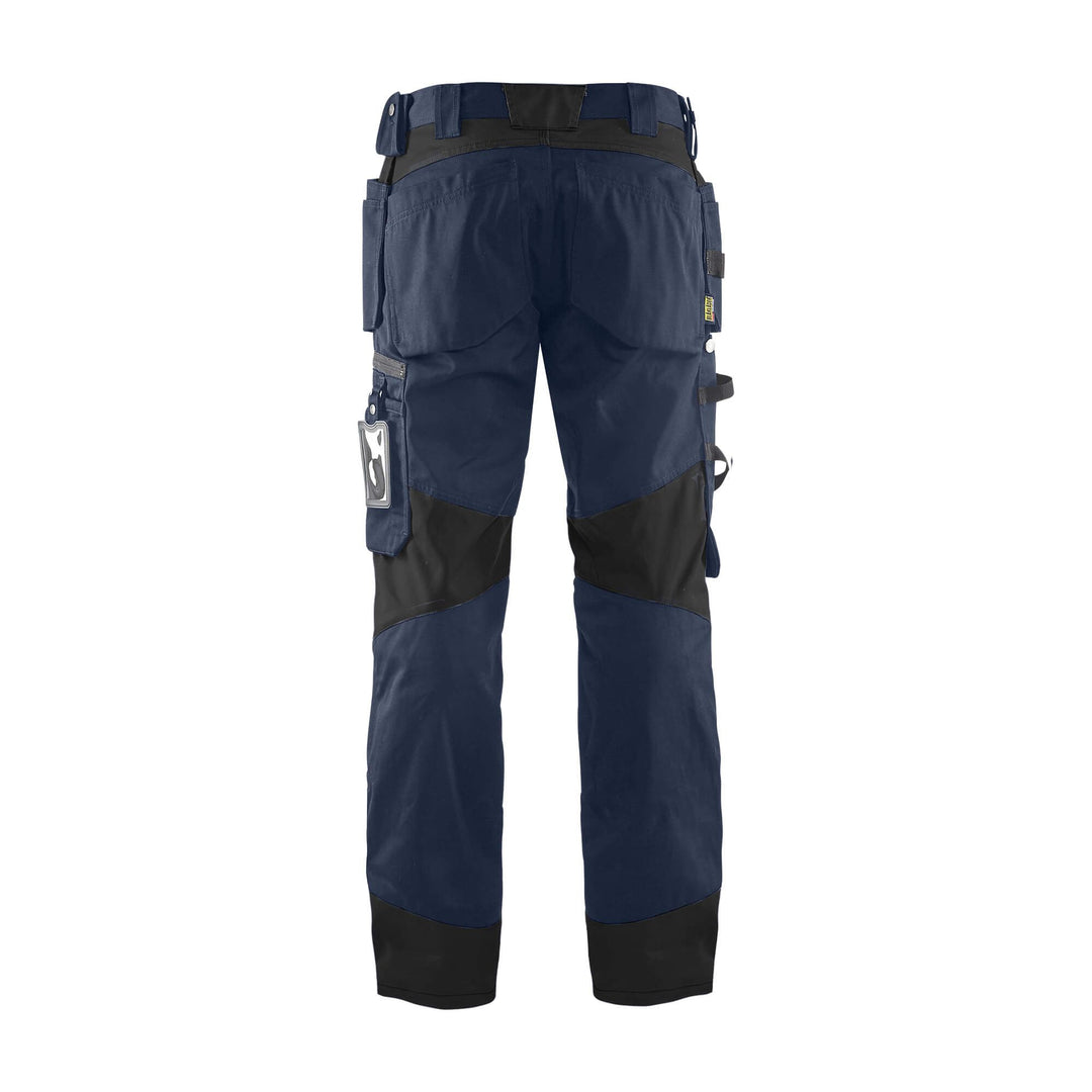 Blaklader 15551860 Craftsman Work Trousers Dark Navy Blue/Black Rear #colour_dark-navy-blue-black