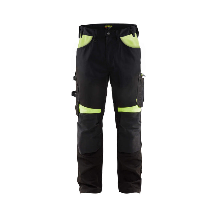 Blaklader 15561860 Craftsman Work Trousers Black/Hi-Vis Yellow Main #colour_black-yellow