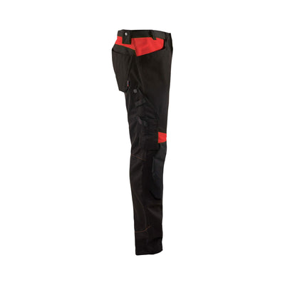 Blaklader 15561860 Craftsman Work Trousers Black/Red Right #colour_black-red