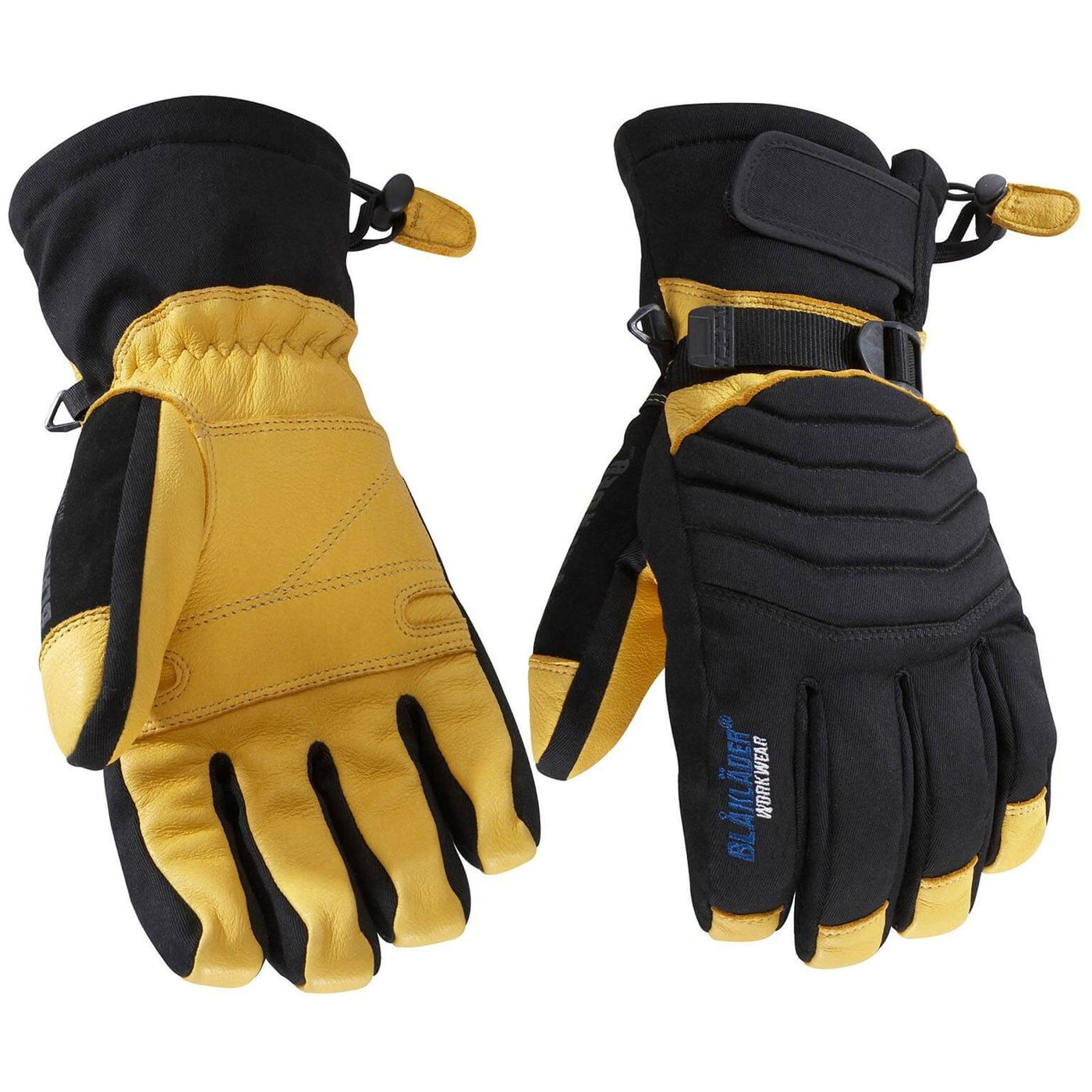 Blaklader 22383922 Deerskin Gloves Lined Black/Hi-Vis Yellow Main #colour_black-yellow