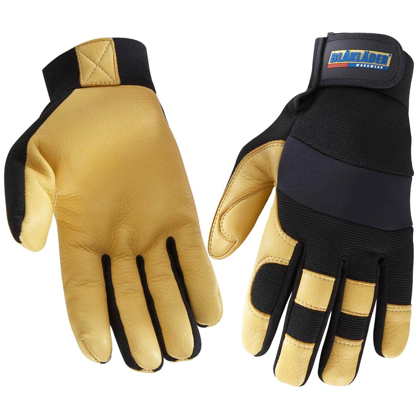 Blaklader 22393923 Deerskin Gloves Lined Black/Hi-Vis Yellow Main #colour_black-yellow