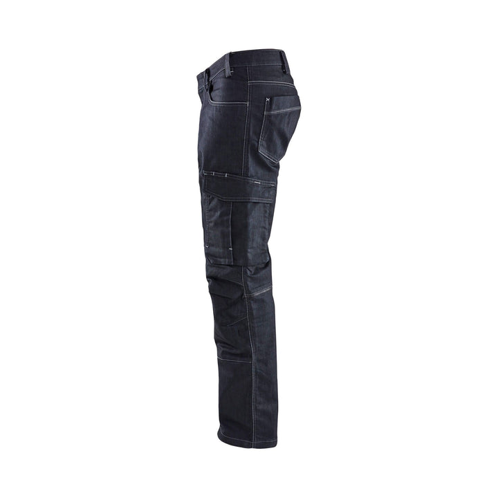 Blaklader 14391141 Denim Stretch Trousers Navy Blue Left #colour_navy-blue