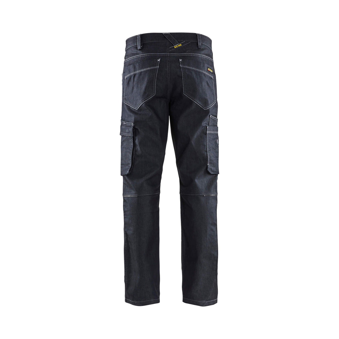 Blaklader 14391141 Denim Stretch Trousers Navy Blue Rear #colour_navy-blue