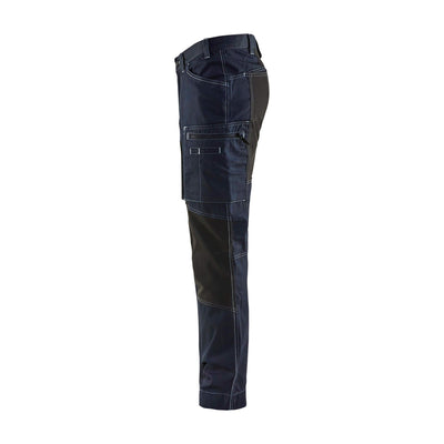 Blaklader 14591142 Denim Stretch Trousers Navy Blue/Black Left #colour_navy-blue-black