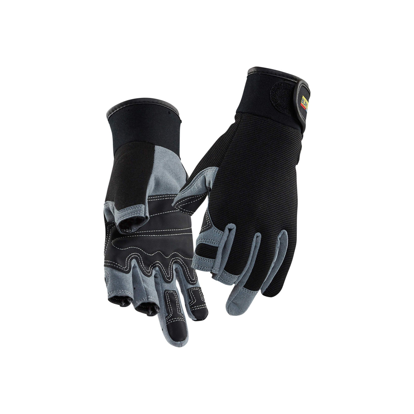 Blaklader 22333913 Fingerless Gloves Black Black/Grey Main #colour_black-grey