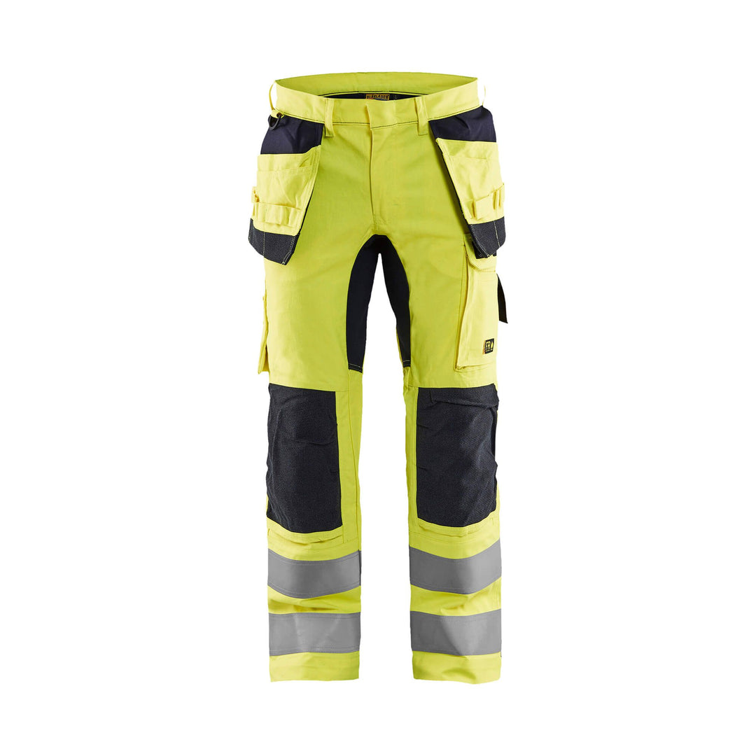 Blaklader 15871512 Flame-Retardant Stretch Trousers Yellow/Navy Blue Main #colour_yellow-navy-blue