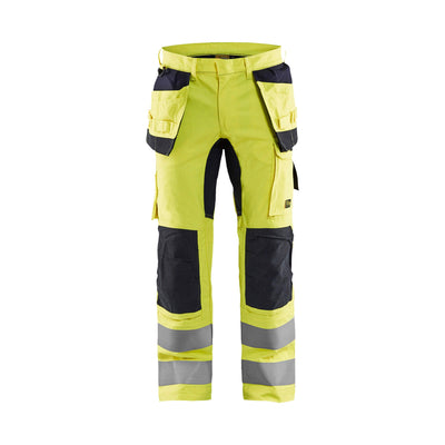 Blaklader 15871512 Flame-Retardant Stretch Trousers Yellow/Navy Blue Main #colour_yellow-navy-blue