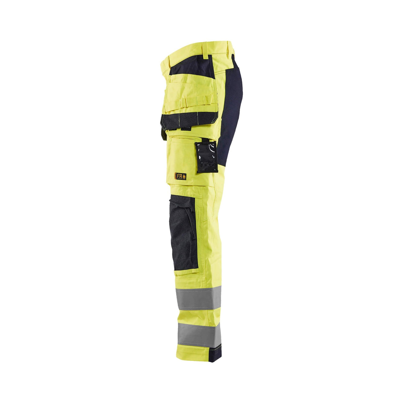 Blaklader 15871512 Flame-Retardant Stretch Trousers Yellow/Navy Blue Left #colour_yellow-navy-blue