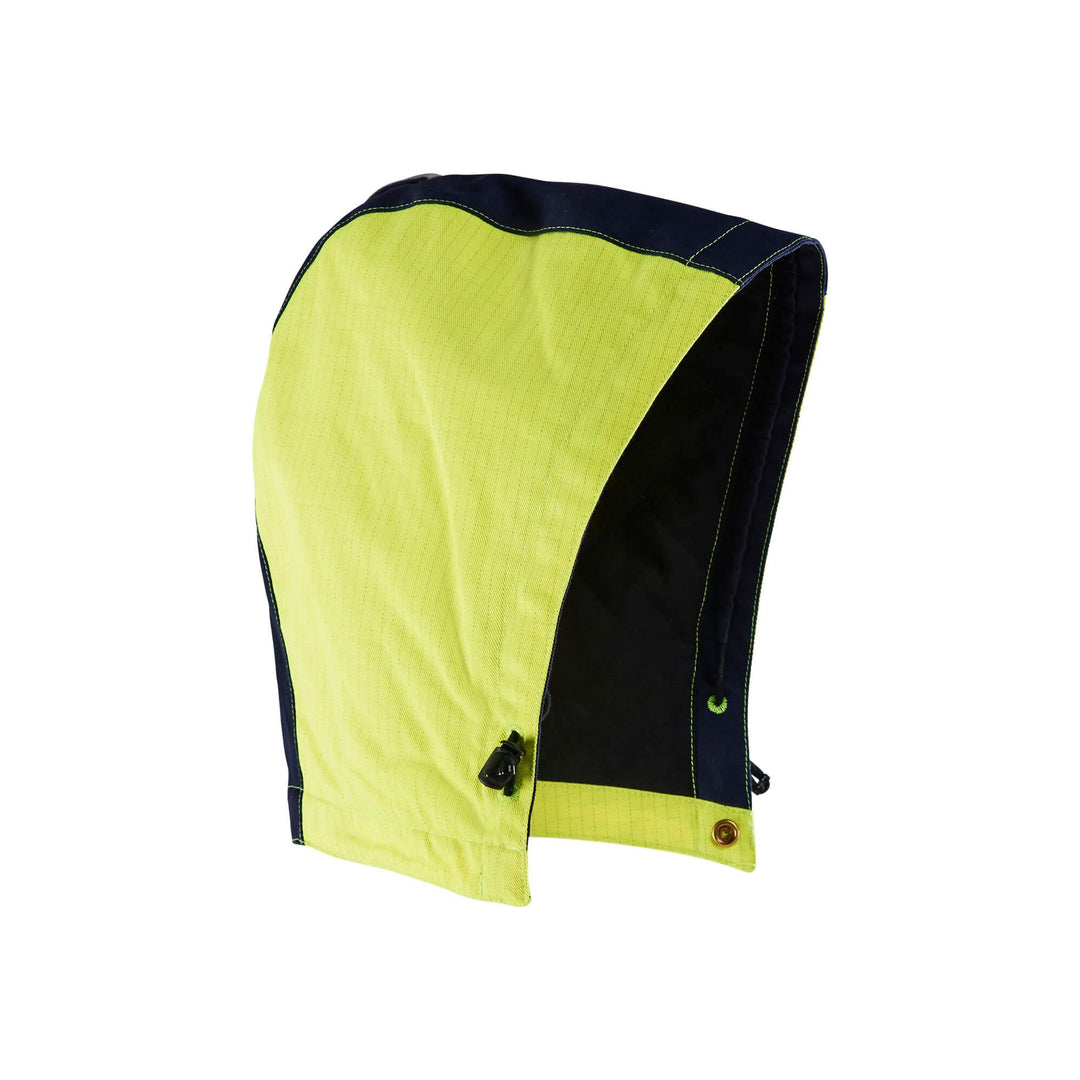 Blaklader 21691514 Flame Retardant Winter Hood Yellow/Navy Blue Main #colour_yellow-navy-blue