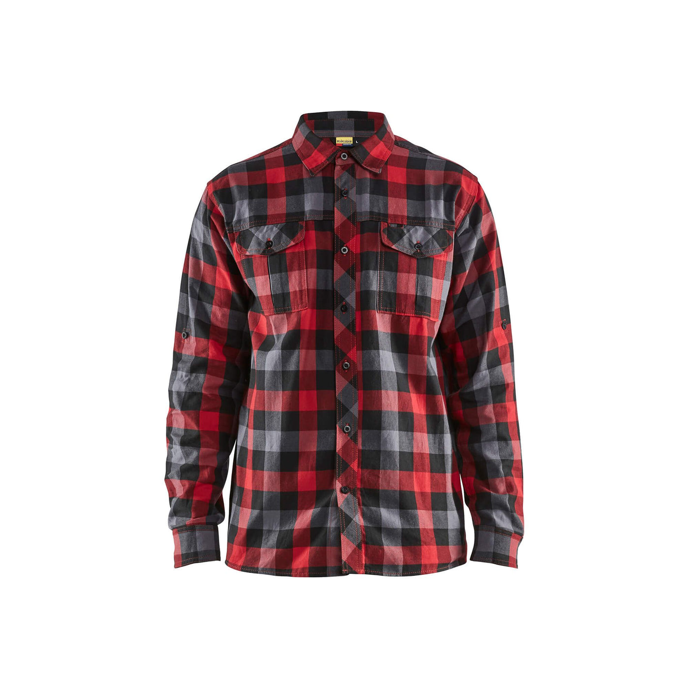 Blaklader 32991152 Flannel Shirt Loose-Fit Red/Black Main #colour_red-black