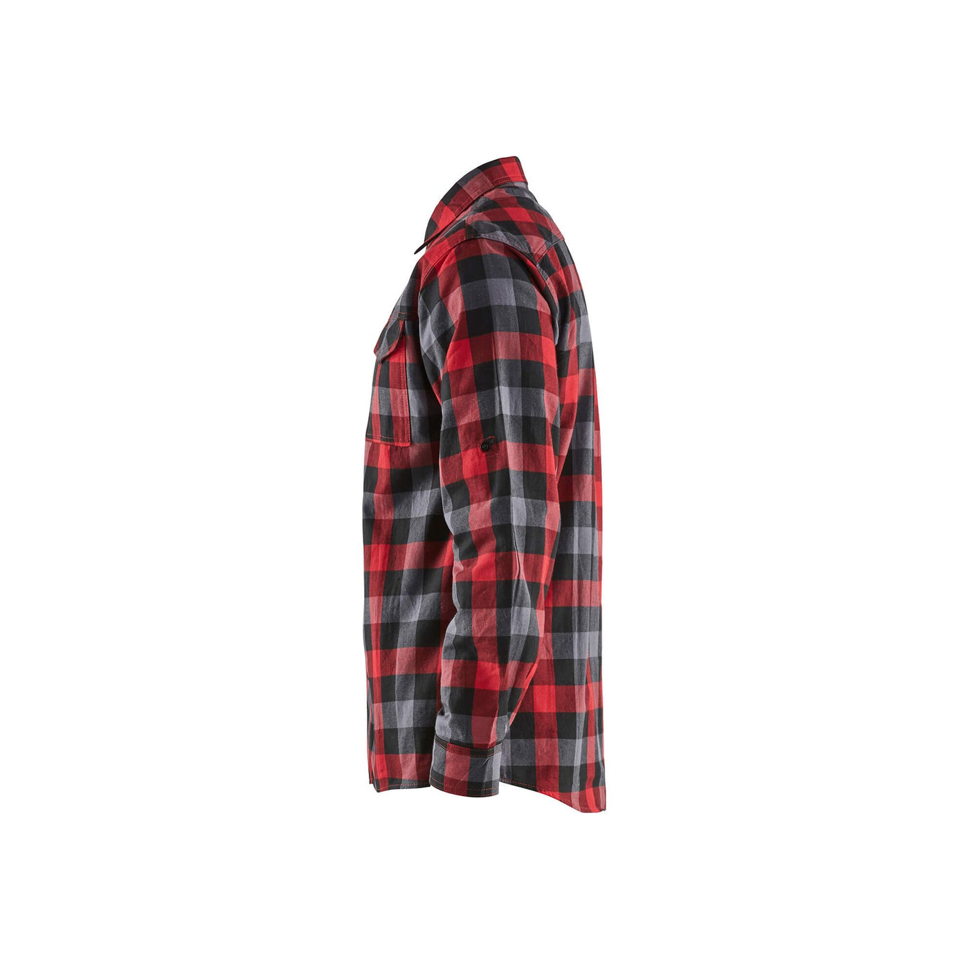 Blaklader 32991152 Flannel Shirt Loose-Fit Red/Black Left #colour_red-black