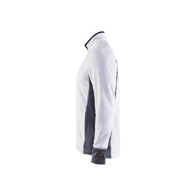Blaklader 48951010 Fleece Jacket Super-Lightweight White/Grey Left #colour_white-grey