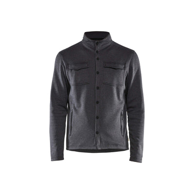 Blaklader 32322533 Fleece Shirt Jacket Collared Black Melange Main #colour_black-melange