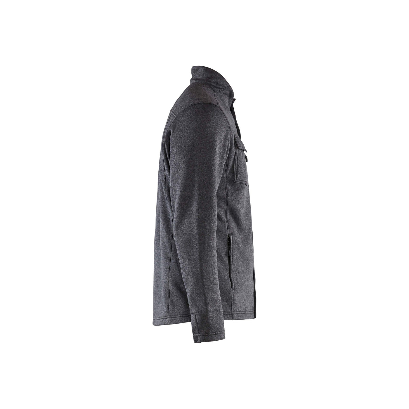 Blaklader 32322533 Fleece Shirt Jacket Collared Black Melange Right #colour_black-melange