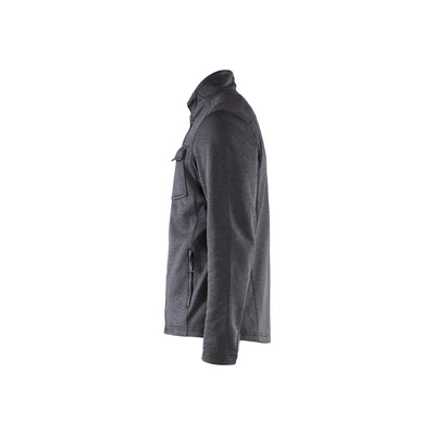 Blaklader 32322533 Fleece Shirt Jacket Collared Black Melange Left #colour_black-melange