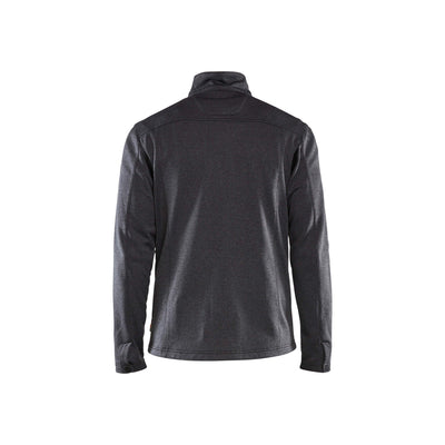 Blaklader 32322533 Fleece Shirt Jacket Collared Black Melange Rear #colour_black-melange