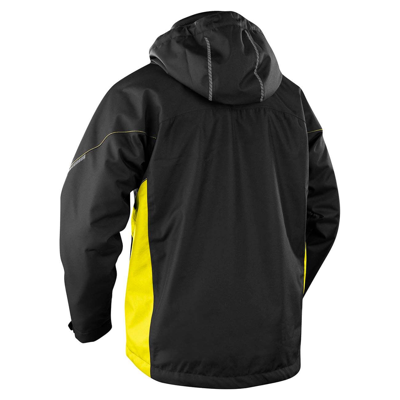 Blaklader 48901977 Functional Jacket Lightweight Lined Black/Hi-Vis Yellow Rear #colour_black-yellow