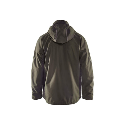 Blaklader 48901977 Functional Jacket Lightweight Lined Dark Olive Green/Black Rear #colour_dark-olive-green-black