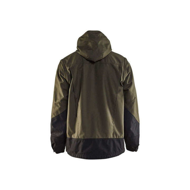 Blaklader 48541977 Garden Jacket Green Black Army Green/Black Rear #colour_army-green-black