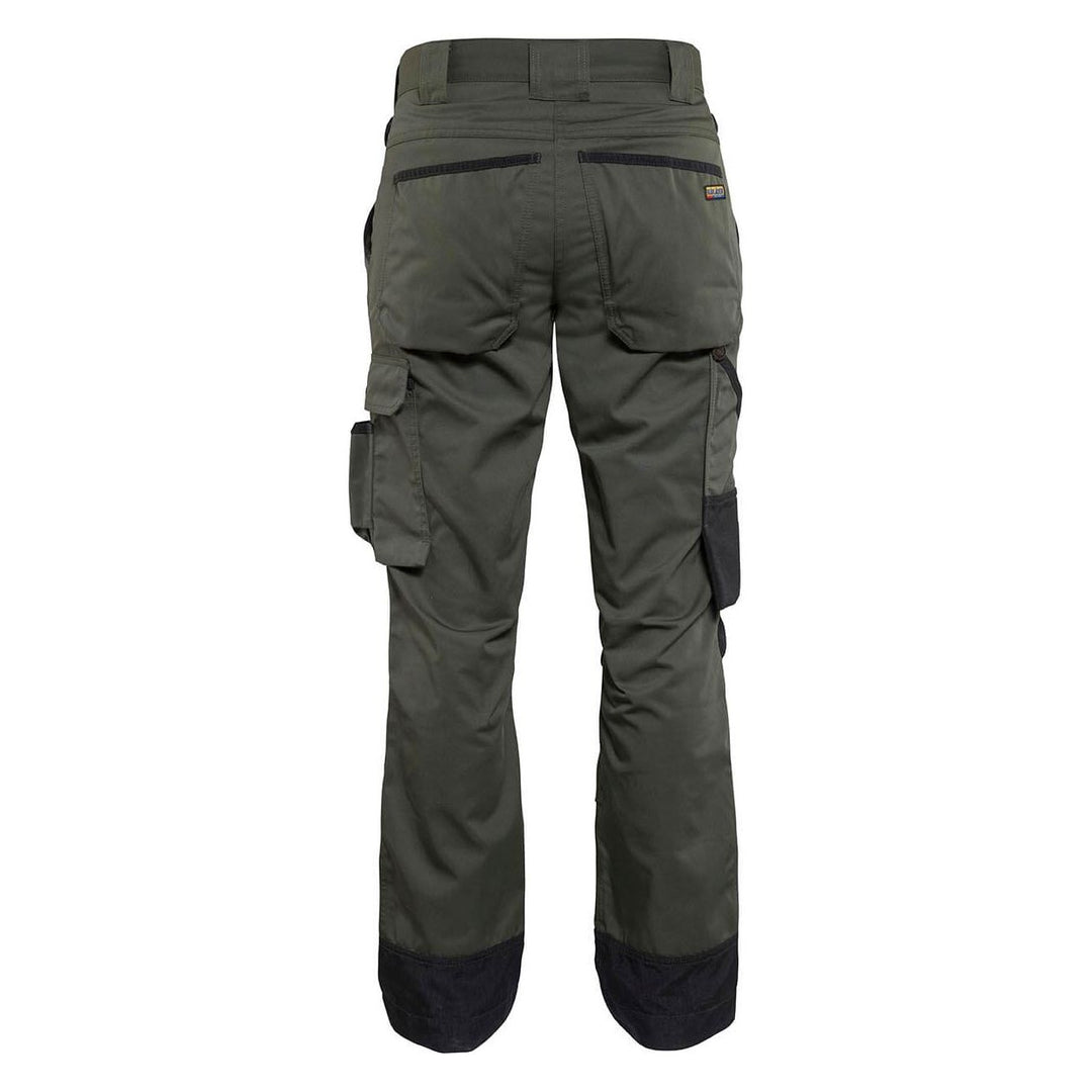 Blaklader 71541835 Garden Trousers Green Army Green/Black Rear #colour_army-green-black