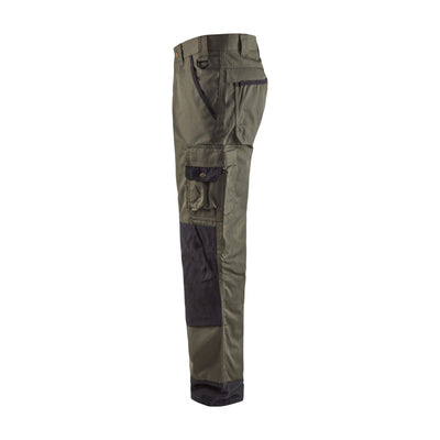 Blaklader 14541835 Green Garden Trousers Army Green/Black Left #colour_army-green-black