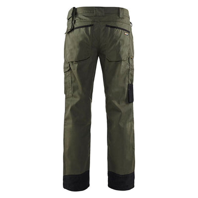 Blaklader 14541835 Green Garden Trousers Army Green/Black Rear #colour_army-green-black