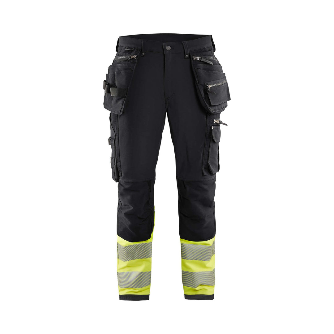 Blaklader 19931642 Hi-Vis 4-Way-Stretch Trousers Black/Hi-Vis Yellow Main #colour_black-yellow