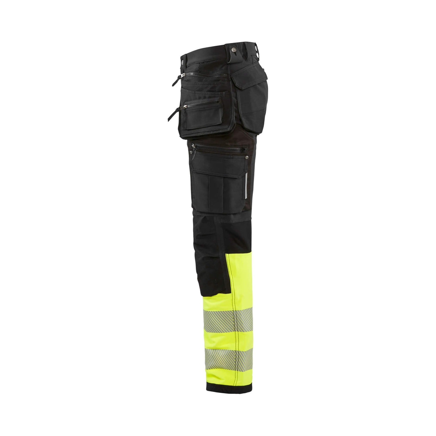 Blaklader 19931642 Hi-Vis 4-Way-Stretch Trousers Black/Hi-Vis Yellow Left #colour_black-yellow
