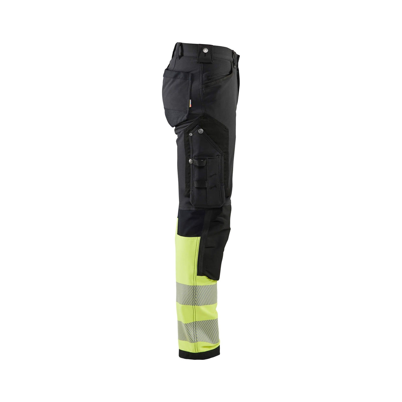 Blaklader 11931642 Hi-Vis 4-Way-Stretch Trousers Without Nail Pockets Black/Hi-Vis Yellow Right #colour_black-hi-vis-yellow